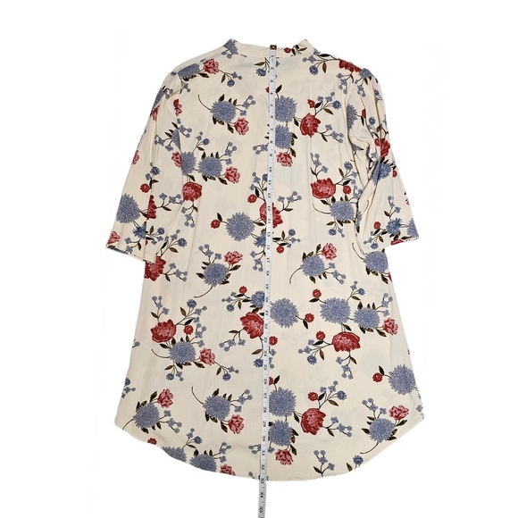 H&M Floral Tunic Button-Up Boutique Bliuse Top - Picture 13 of 14